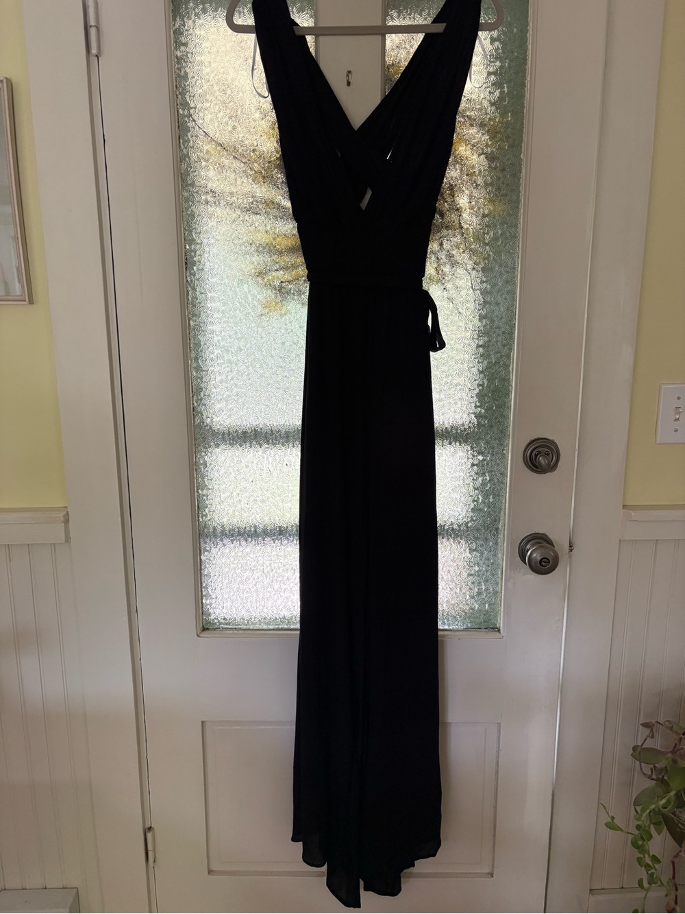 Lulu's Black Sleeveless Wrap Jumpsuit L NWT